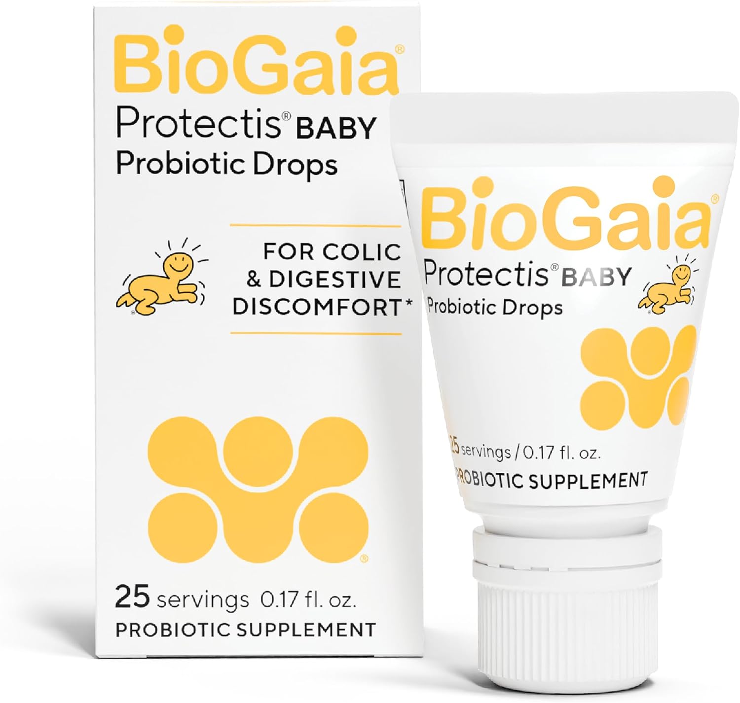 BioGaia Protectis Baby Probiotic Drops | Baby Essentials for Colic &amp;amp; Gas Relief | Safe for Newborns | Ease Crying, Fussing, Colic, Gas, Spit-ups &amp;amp; Constipation | No Dairy, Soy &amp;amp; Gluten | 5mL