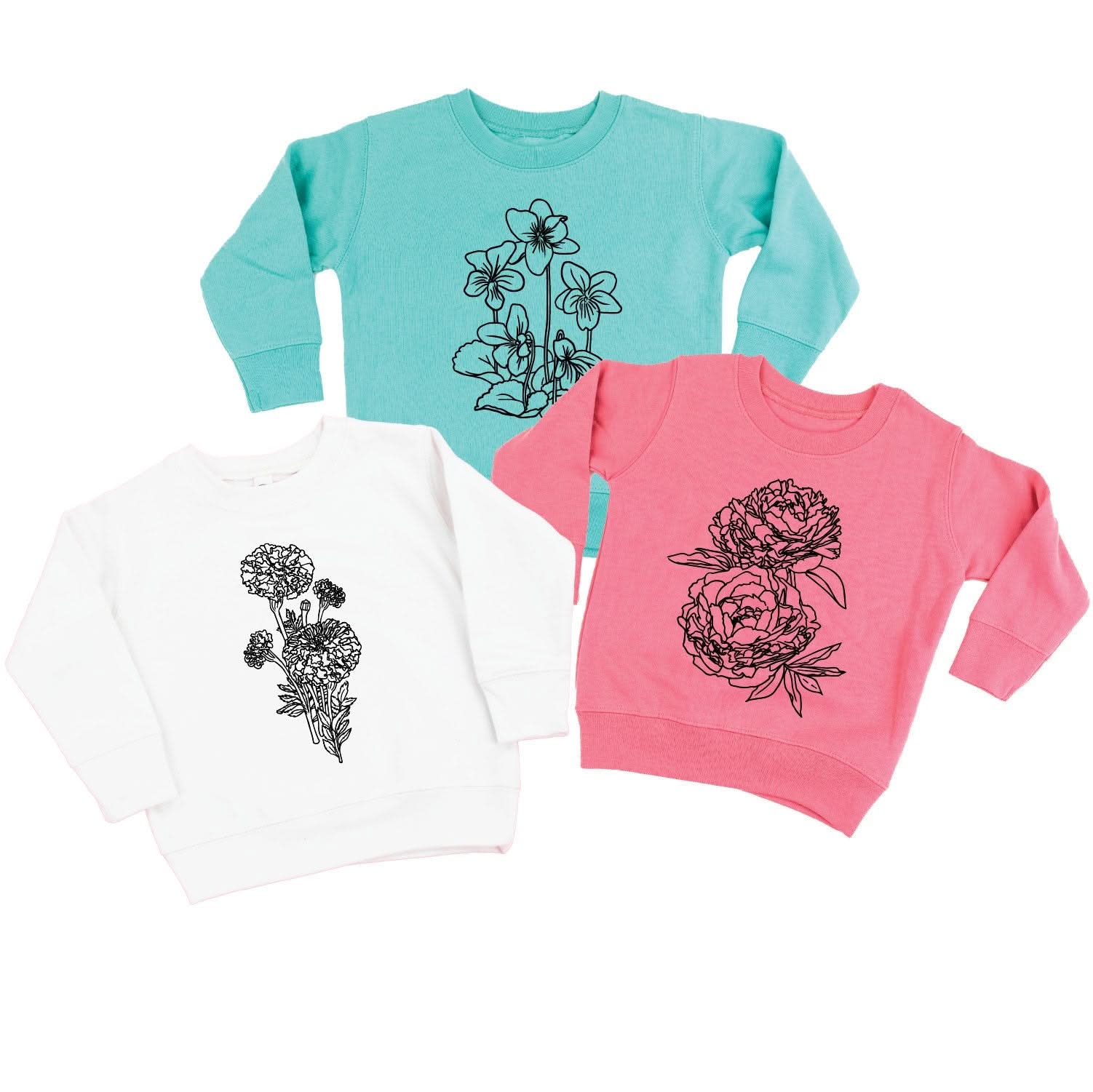 Birth Flowers (Choose Your Month/Flower) - Child Sweater