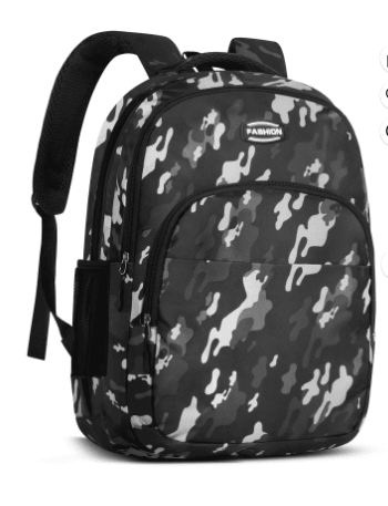 Black Backpack for School, College, and Travel, Water Resistant Bookbag, Backpack for Boys &amp;amp; Girls with Adjustable Padded Mesh Straps, Geometric Print Kids Backpack for Girls Boys School Bag Bookbags