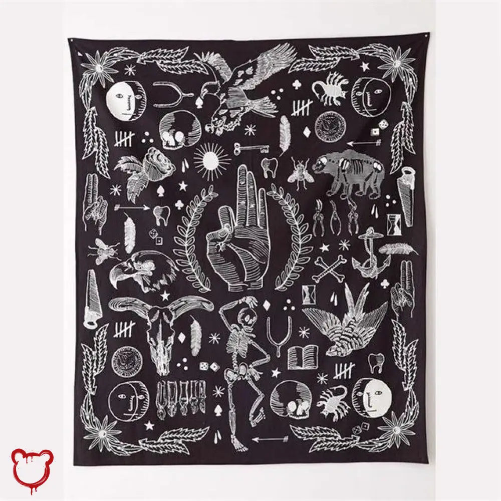 Black &amp;amp; White Occult Wall Tapestry