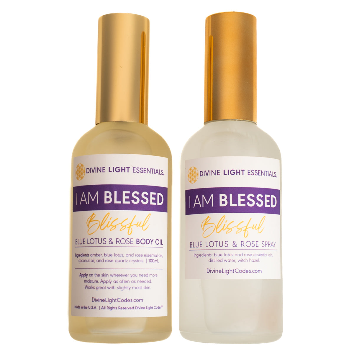 I Am Blessed Blissful Spray &amp;amp; Body Oil - Made with Blue Lotus &amp;amp; Rose Essential Oils