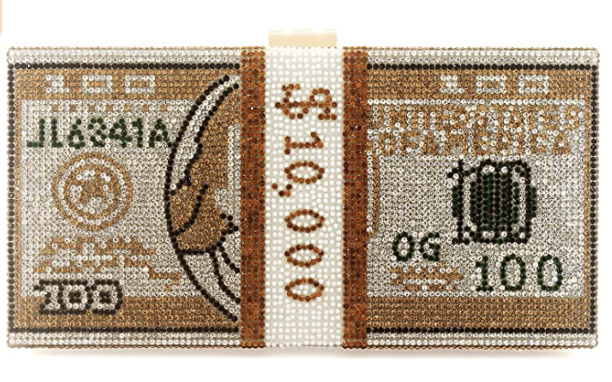 Bling Money Bag Clutch -Gold