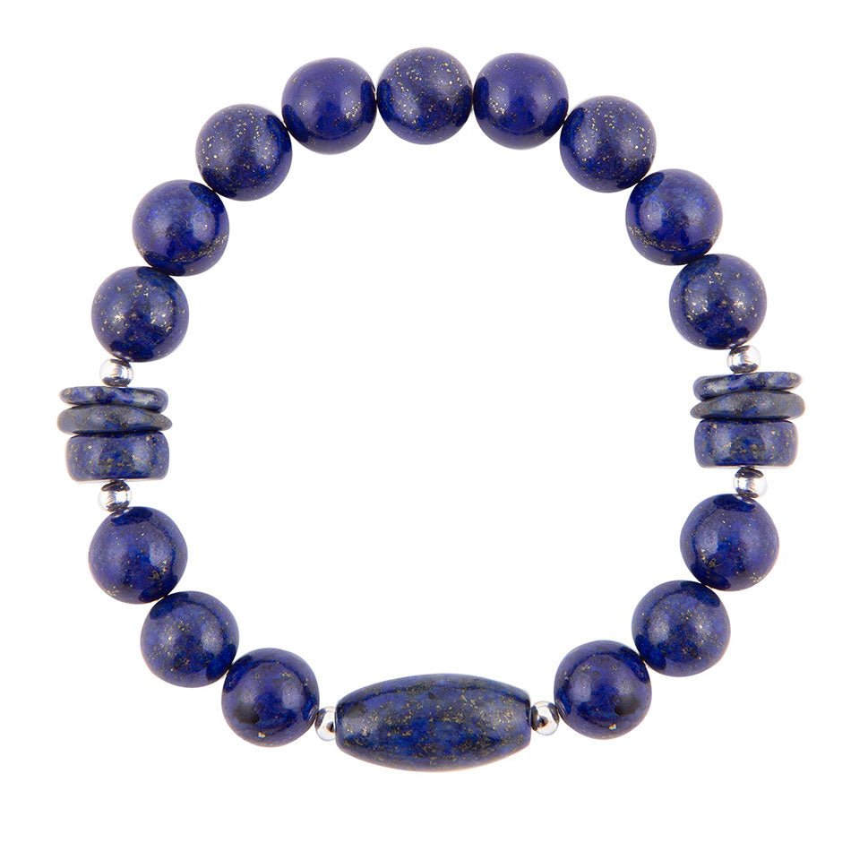 Blue Lapis Beaded Stretch Bracelet