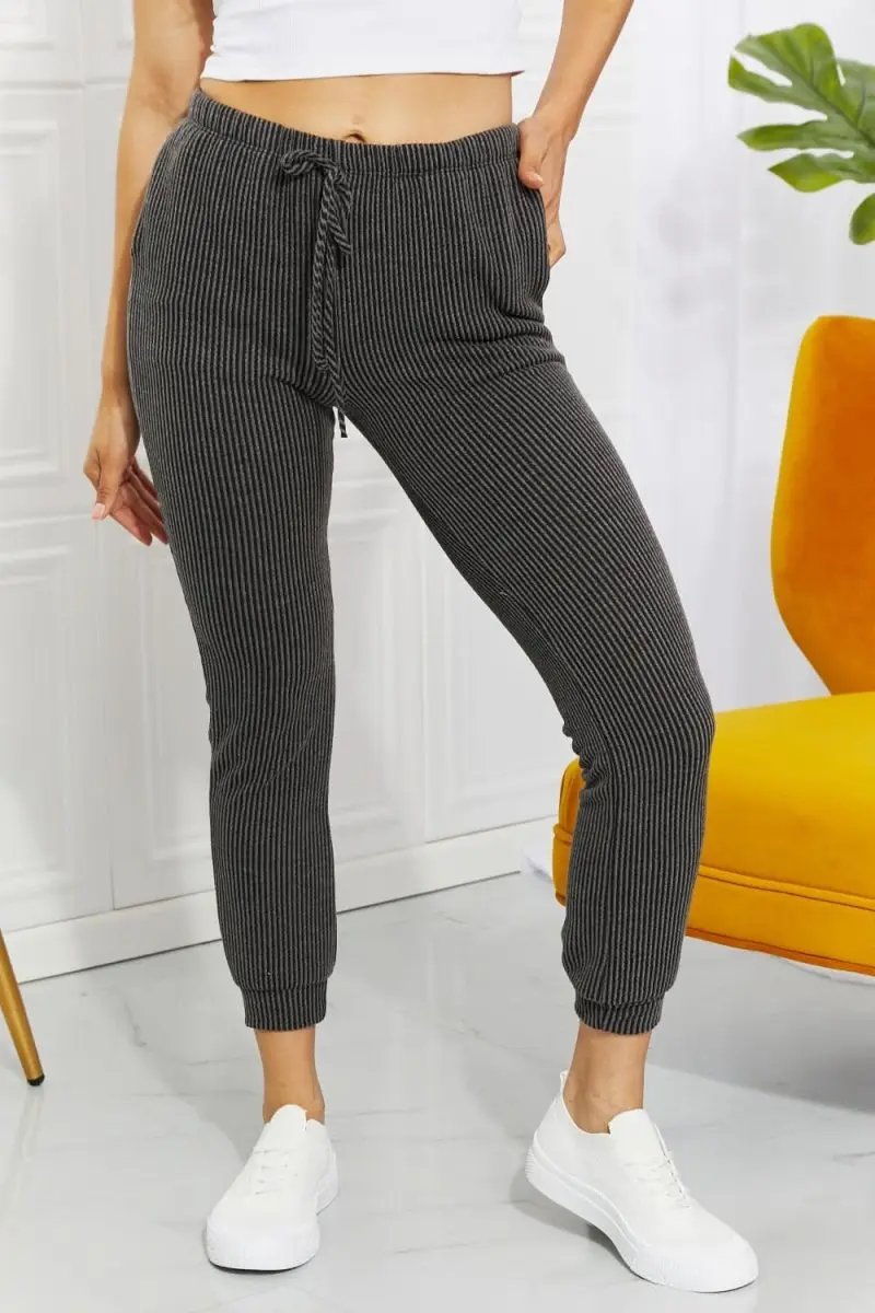 Lovesalve WS Ribbed Joggers Women&amp;#39;s Loungewear Casual Full Size Easy Living Pants