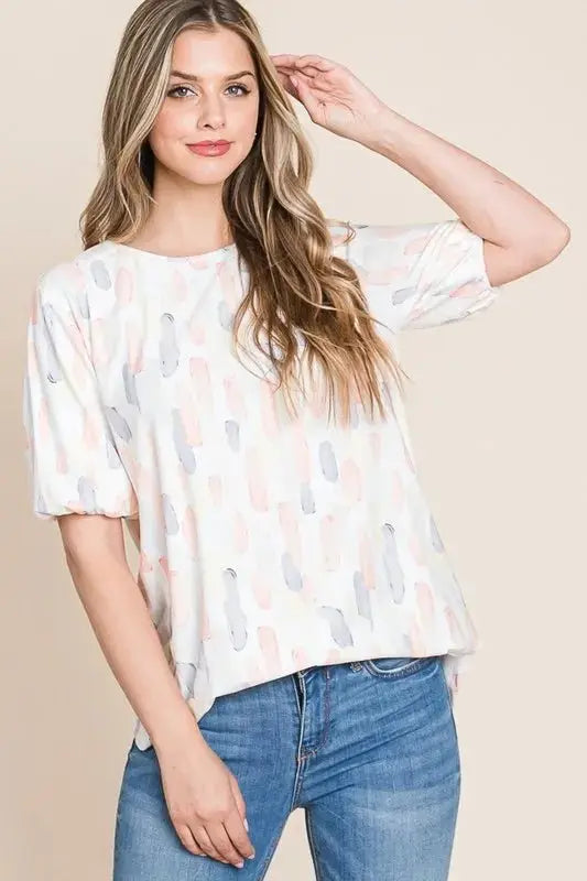Trendsi Puff Sleeve Blouse Women&amp;#39;s Casual Top Cute &amp;amp; Comfy Shirt