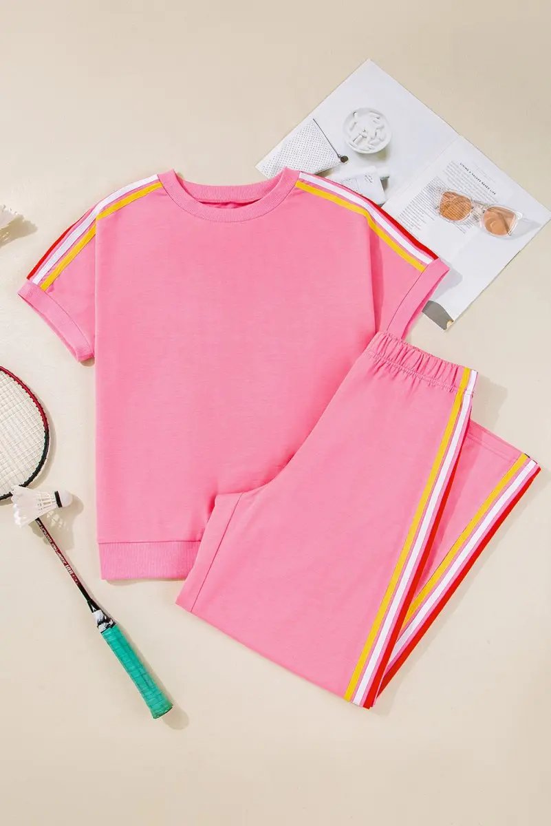 Love Salve Color Block Set Women&amp;#39;s Daily Wear T-Shirt &amp;amp; Pants: Comfy &amp;amp; Casual