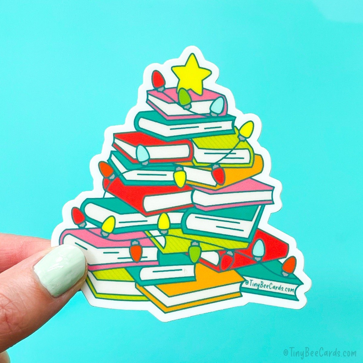 Book Christmas Tree Vinyl Sticker