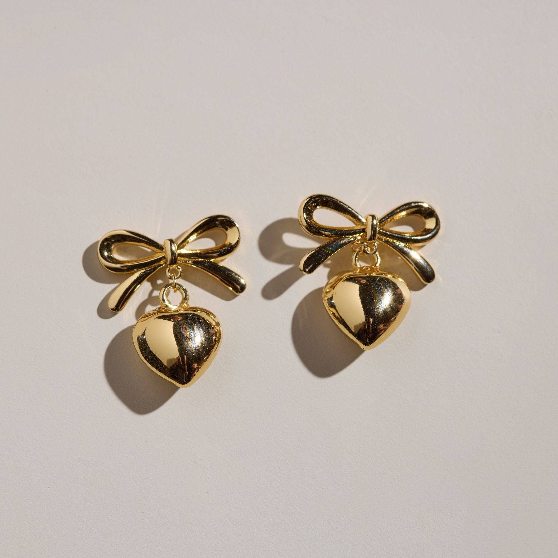 Bow &amp;amp; Heart Drop Earrings