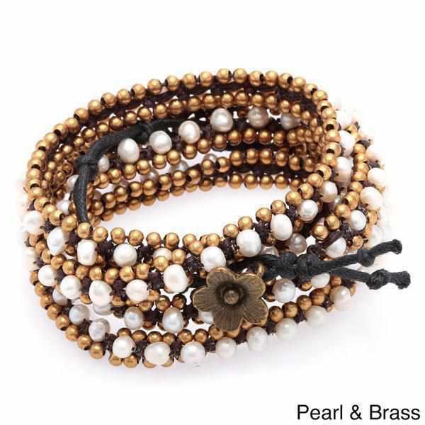 Brass Bead Five Wrap Bracelet - Thailand