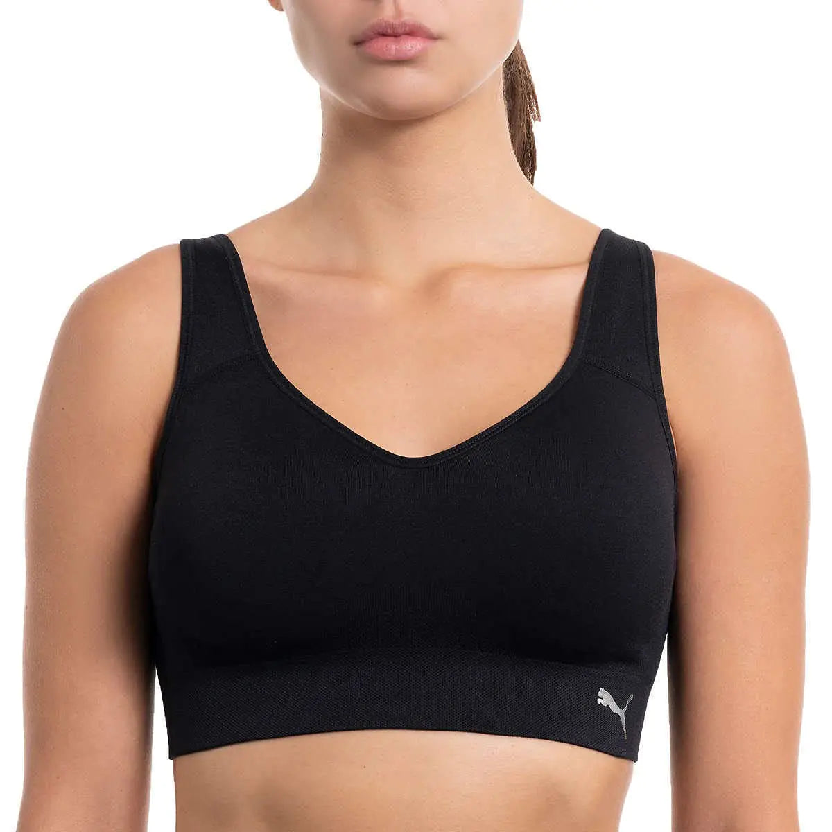 Style Loft Collection x Puma Performance 2 Pack Seamless Sports Bra (Black/Grey Large)