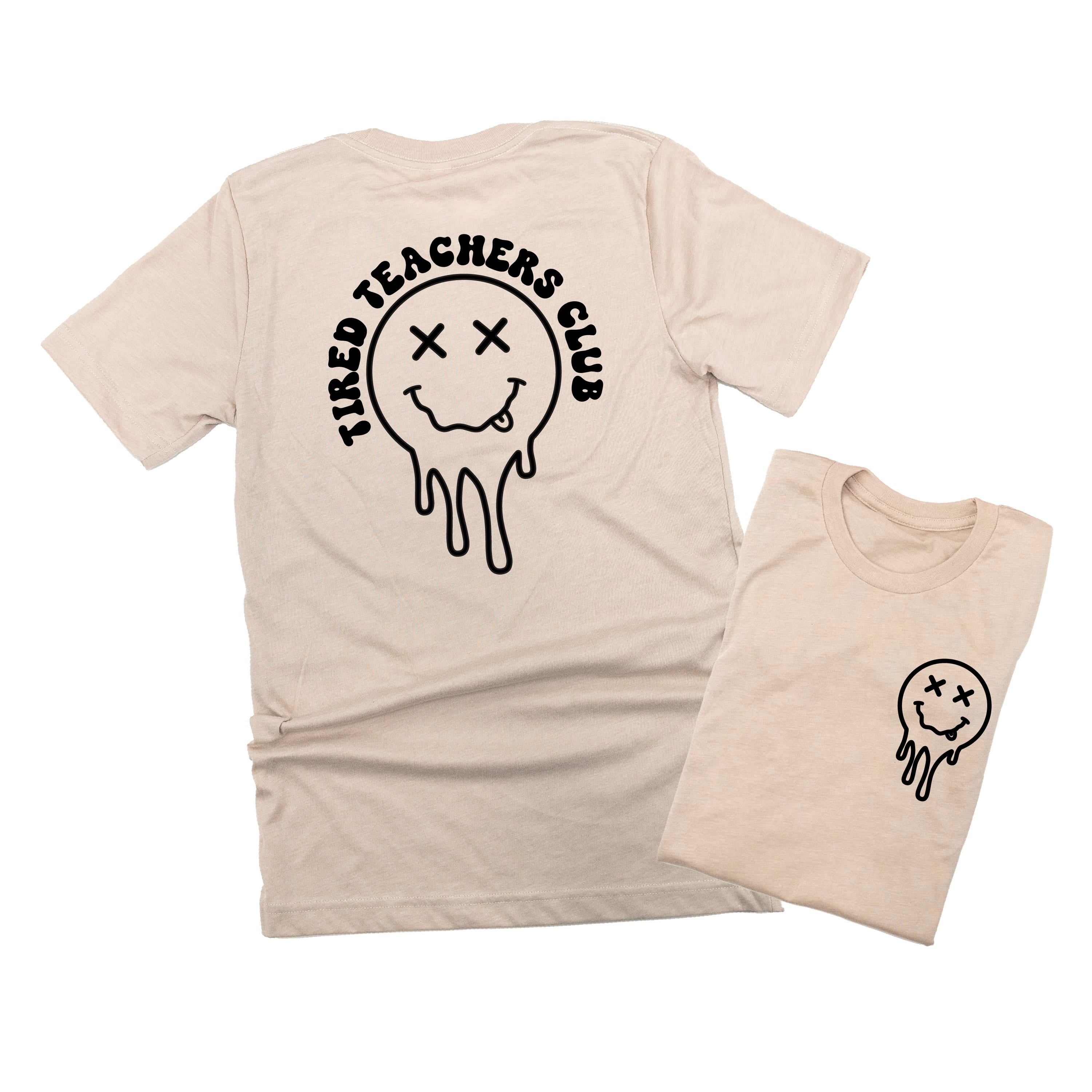 Tired Teachers Club - Melty X Squiggle Smiley (pf &amp;amp; b) - Unisex Tee