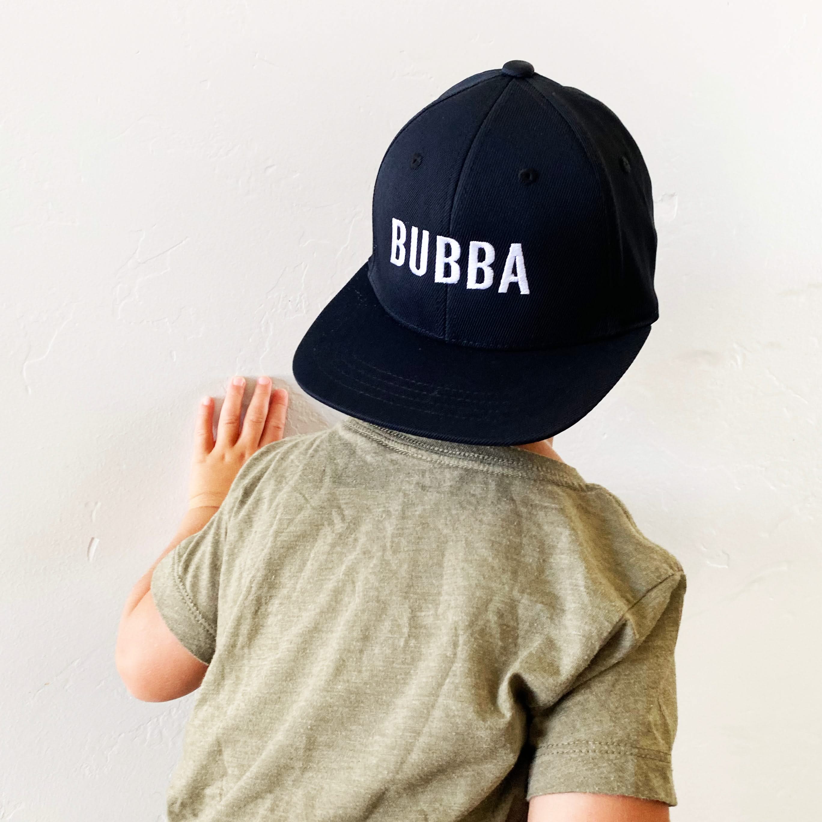 Bubba - Black w/ White - Child Flat Brim Hat