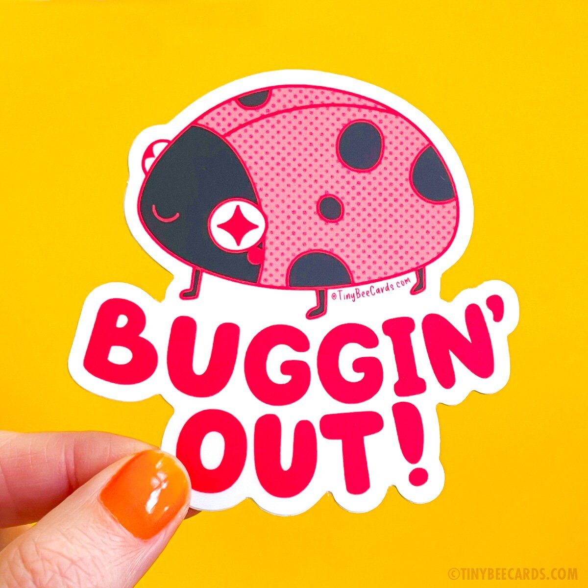 Buggin&amp;#39; Out Cute Ladybug Insect Vinyl Sticker