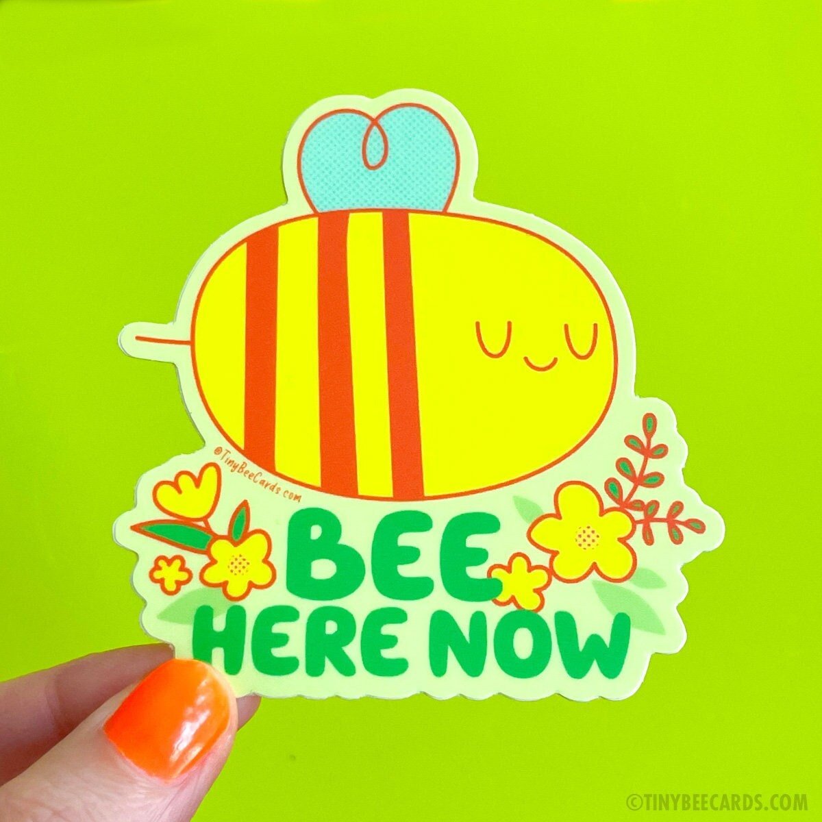 Bumblebee Mindfulness Meditation Vinyl Sticker - Bee Here Now
