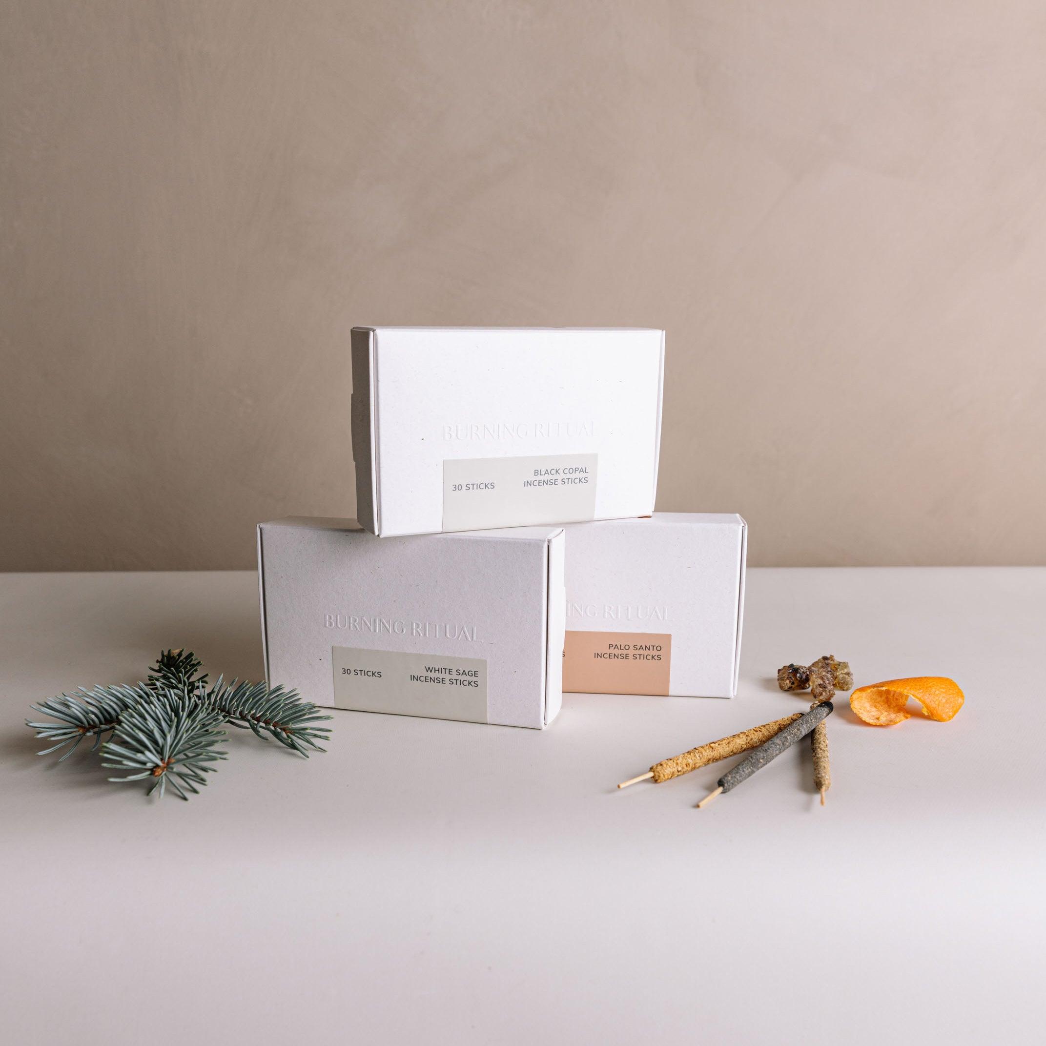 Black Copal Incense Sticks – 30 Mini Hand-Rolled Sticks from Peru (4.2&quot;)