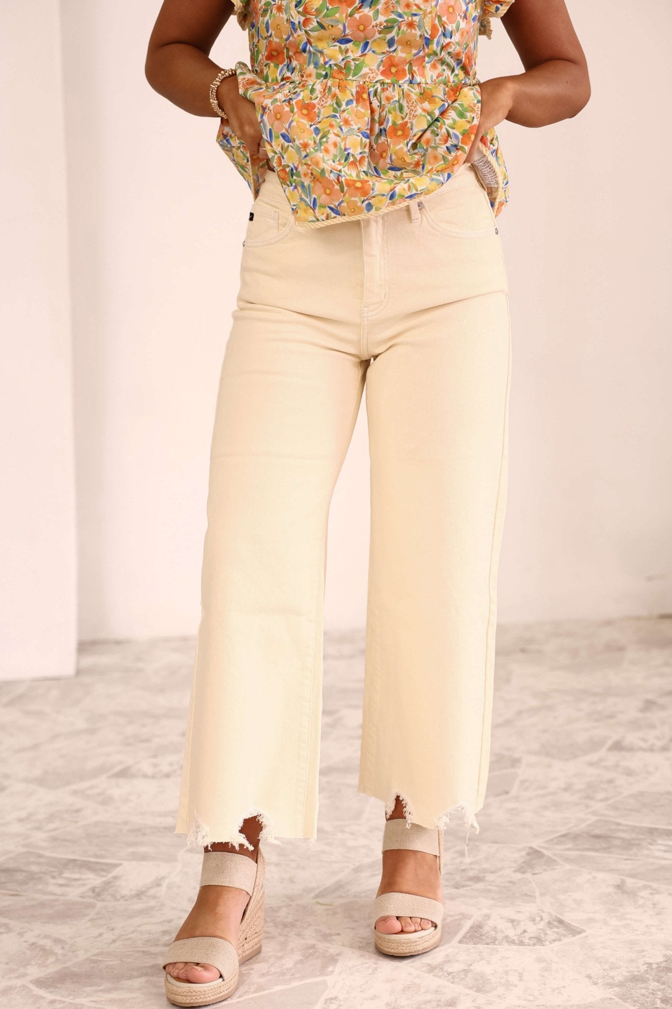 Butter Yellow High Rise Wide Leg Jeans - FINAL SALE