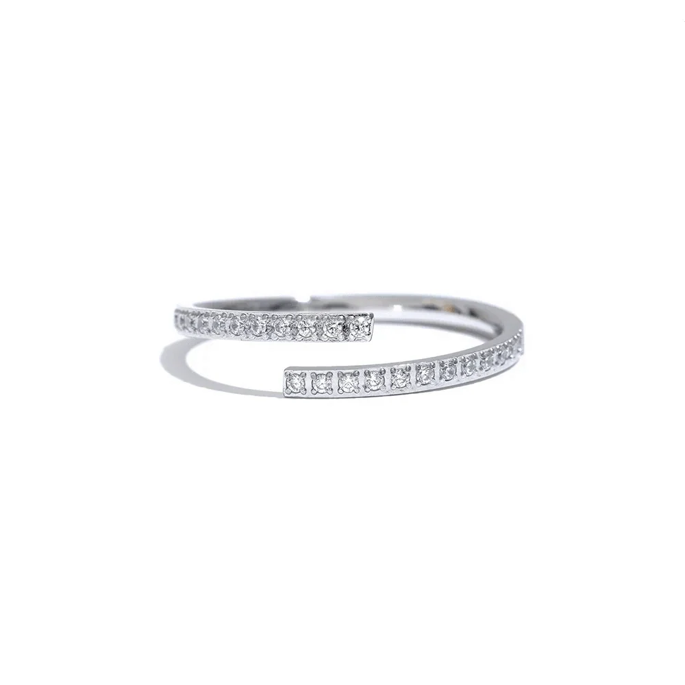 1. Sparkling Diamond Bypass Ring - Classic Elegance