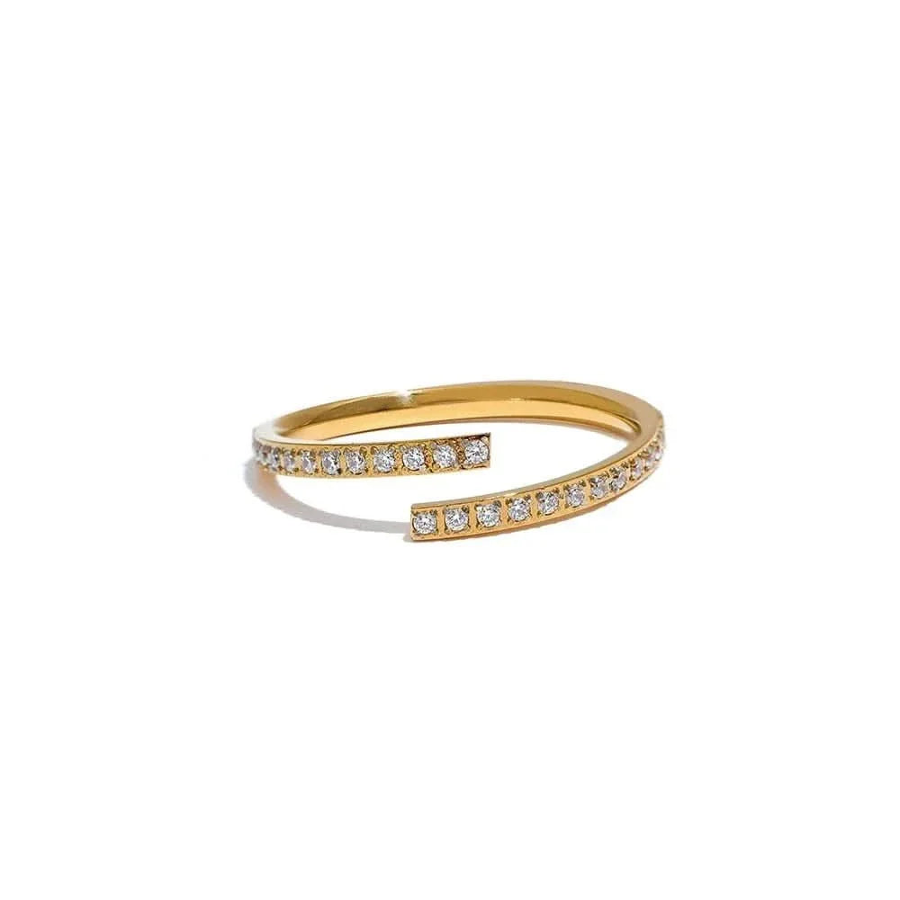 1. Sparkling Diamond Bypass Ring - Classic Elegance
