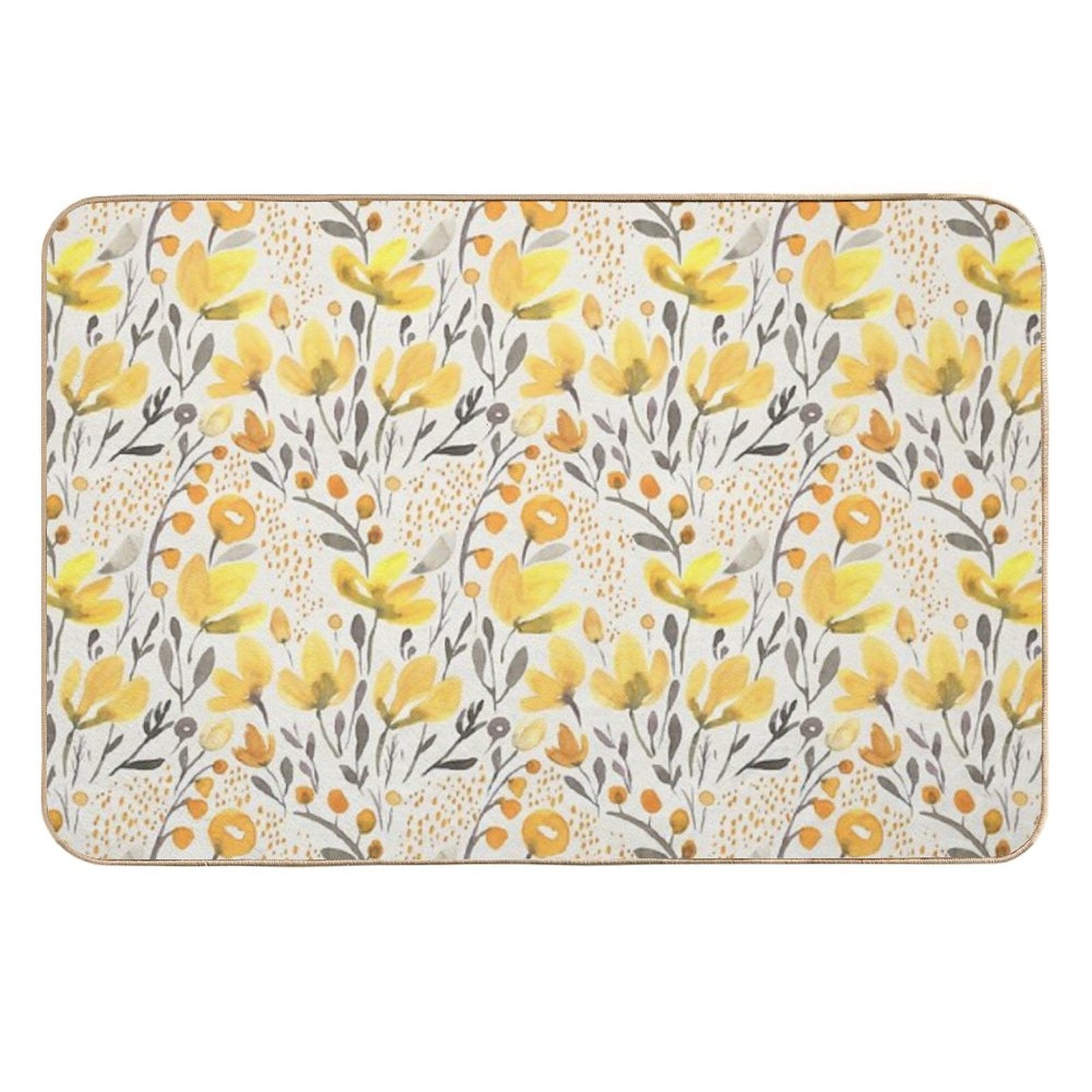 Yellow Field  Slip-Resistant Bath Mat
