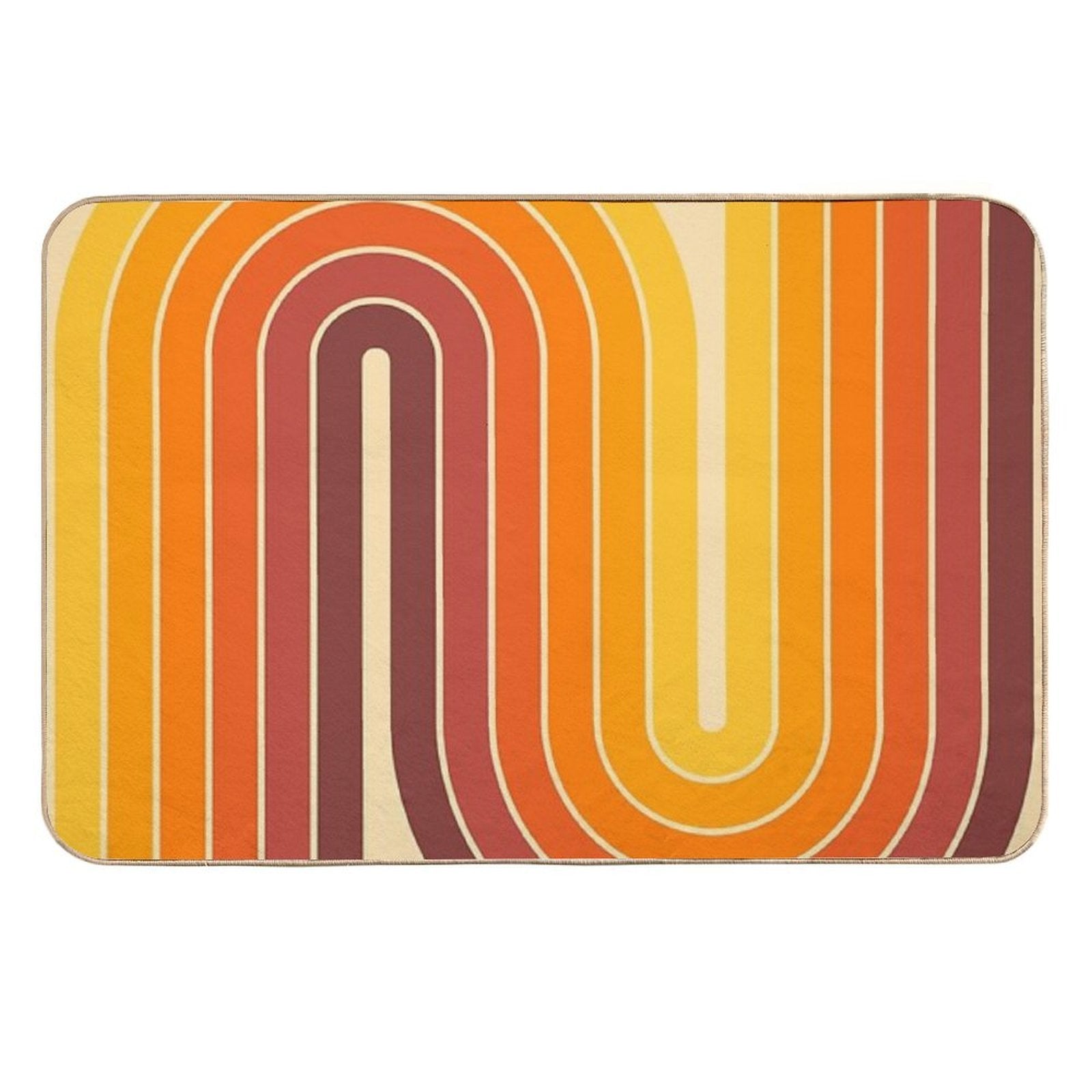 Retro Geometric Double Arch Design 522  Pet-Safe Bath Mat