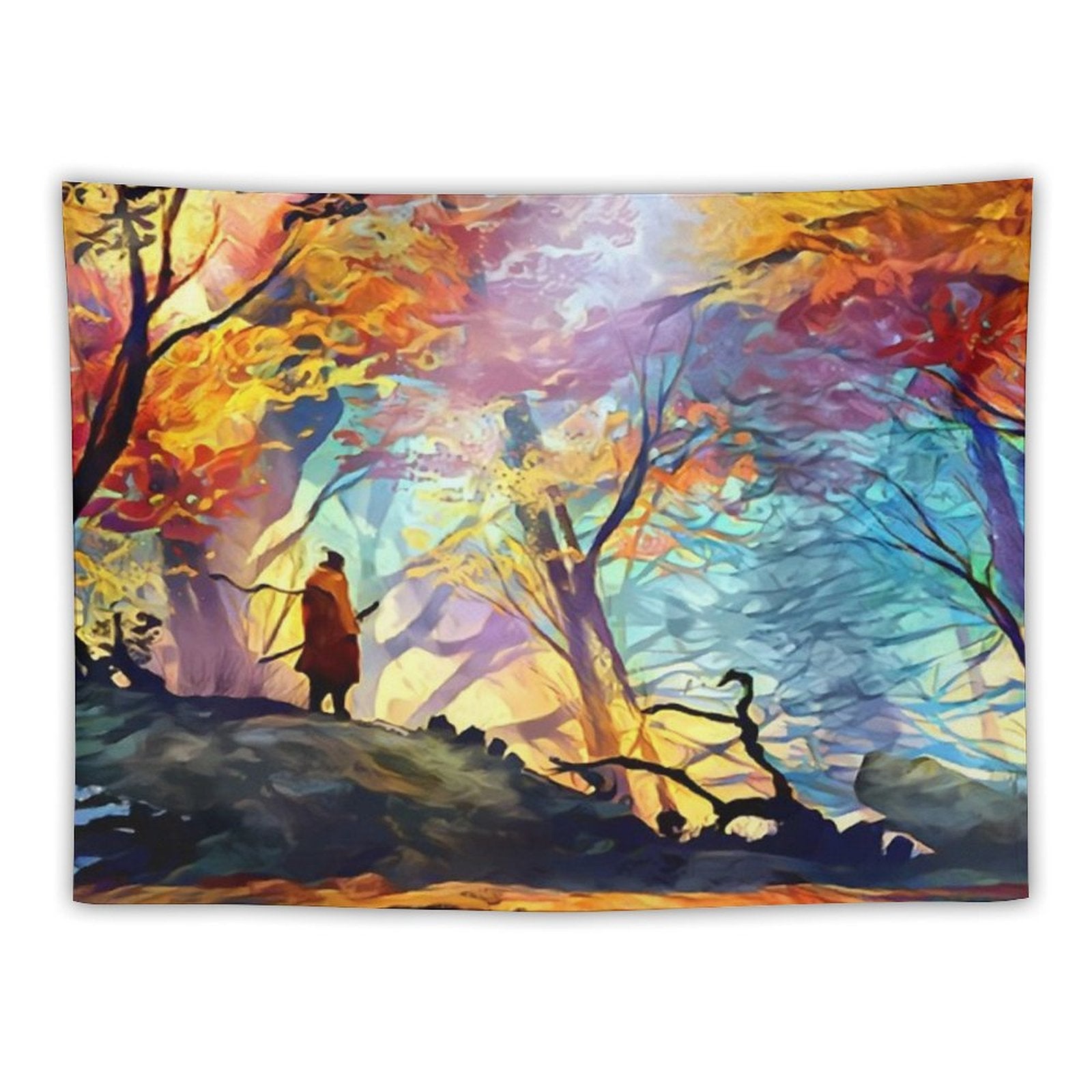 A Wolf in The Colorful Forest Tapestry