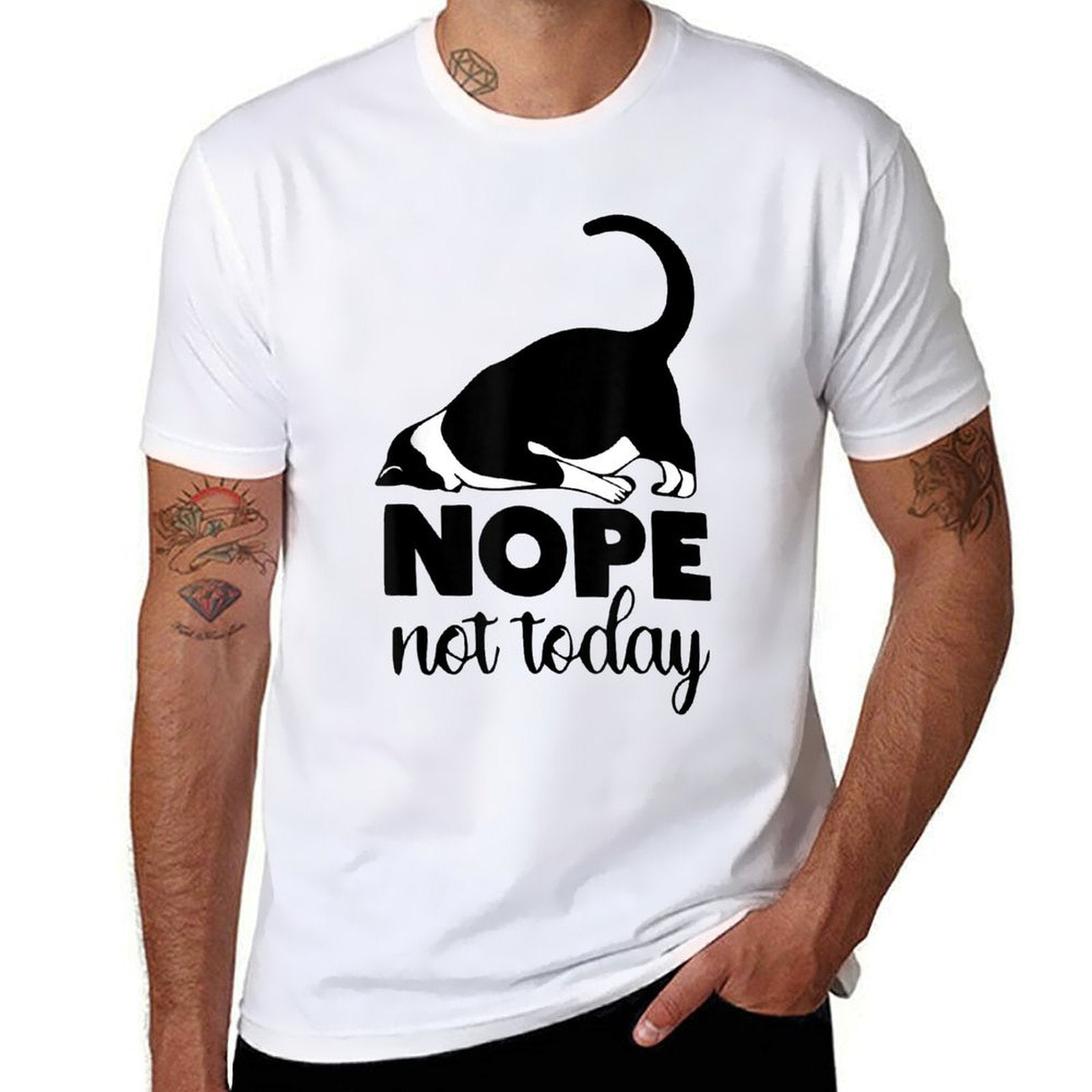 Nope Not Today Cat Funny Kitten Cat Mom Cat Dad Cat Lover  Breathable T-Shirt