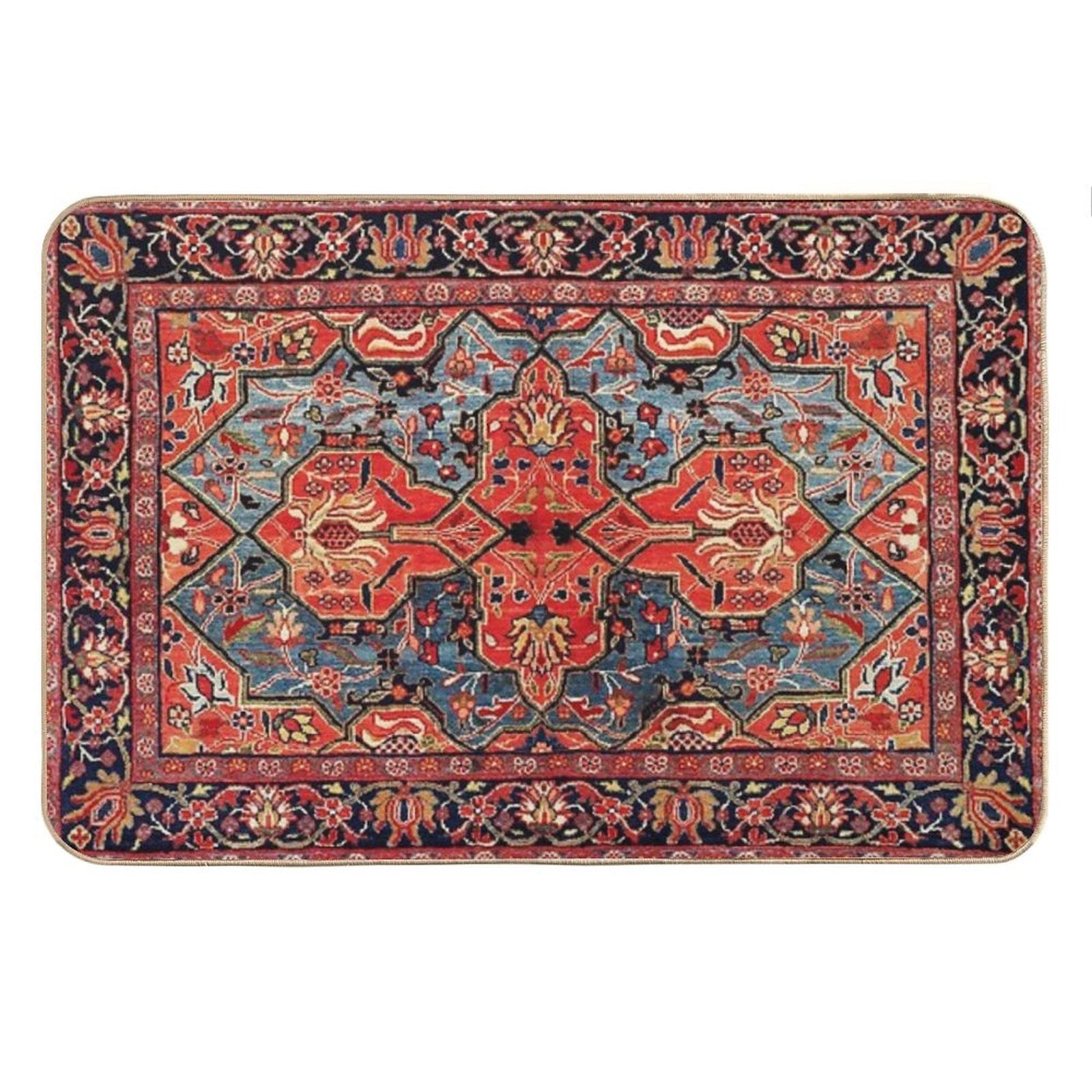 Kashan Poshti Central Persian Rug Print Bath Mat