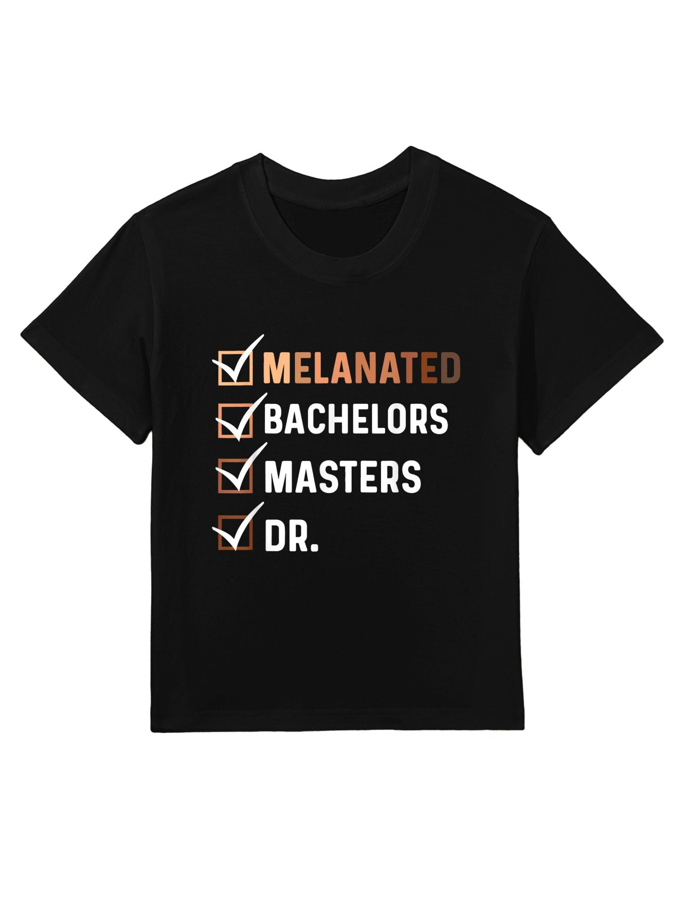 Melanated Doctorate Graduation PhD EdD Bachelor Master Dr Kids T-Shirt