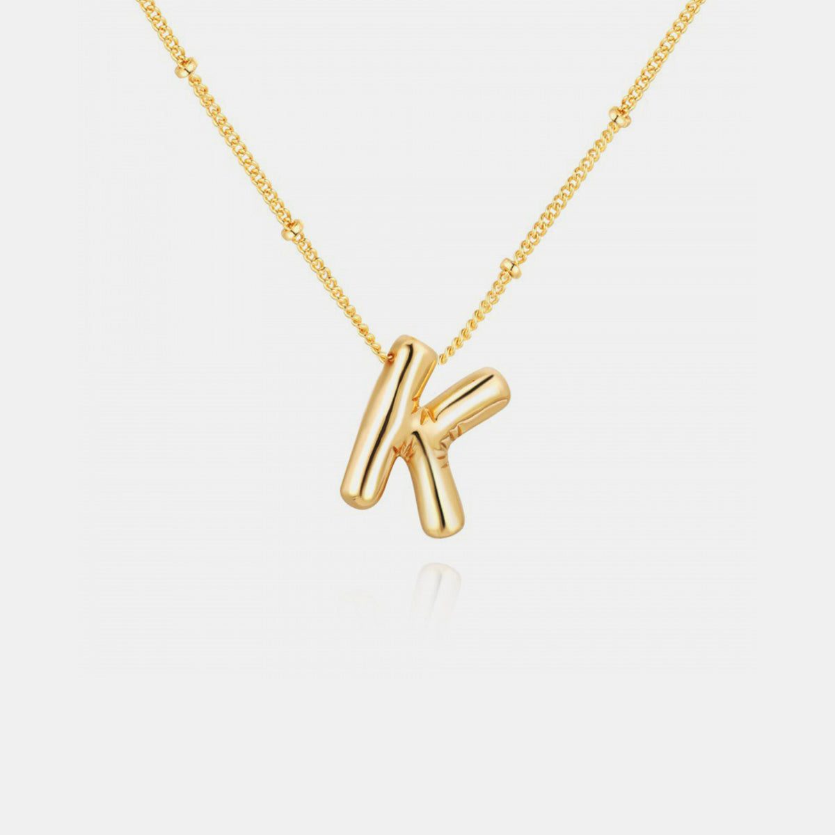 Golden Glow Bubble Initial Necklace – Make Your Statement Shine!