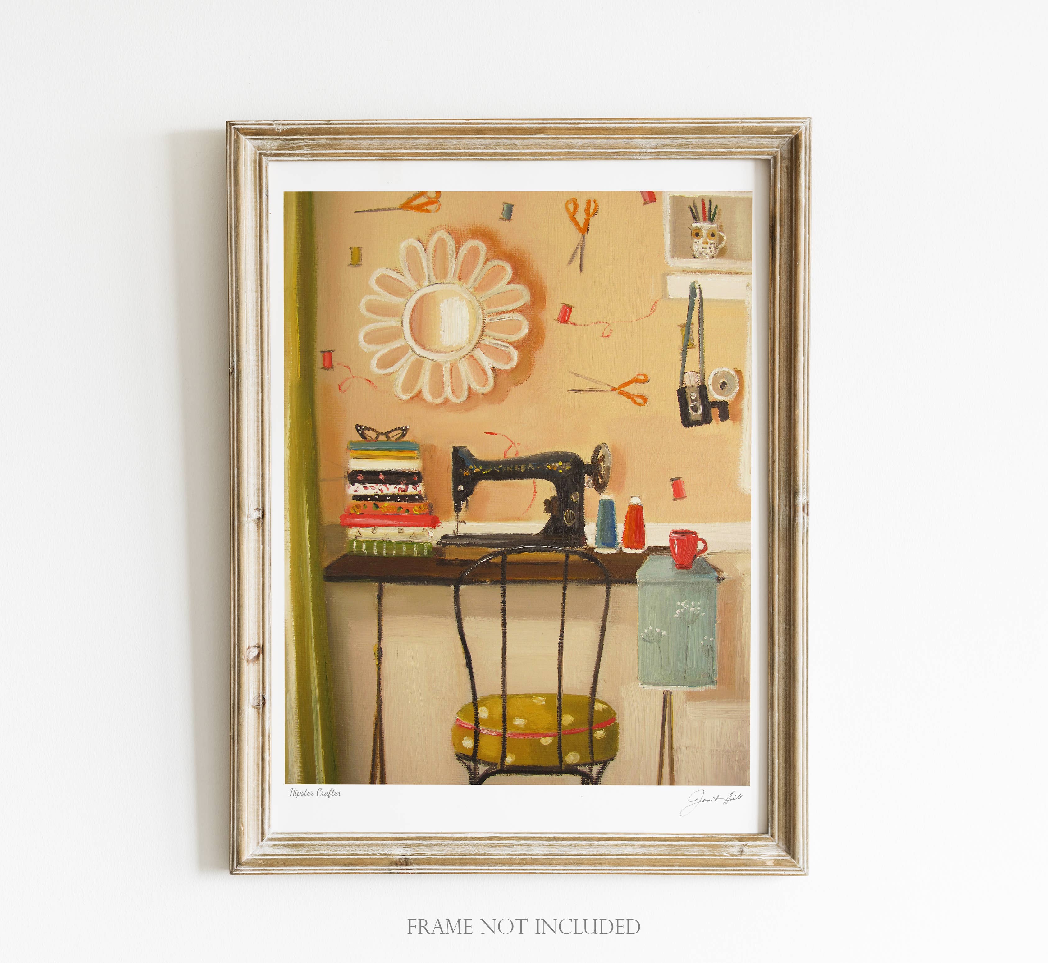 Hipster Crafter Art Print - 8.5&amp;quot; X 11&amp;quot; by Janet Hill