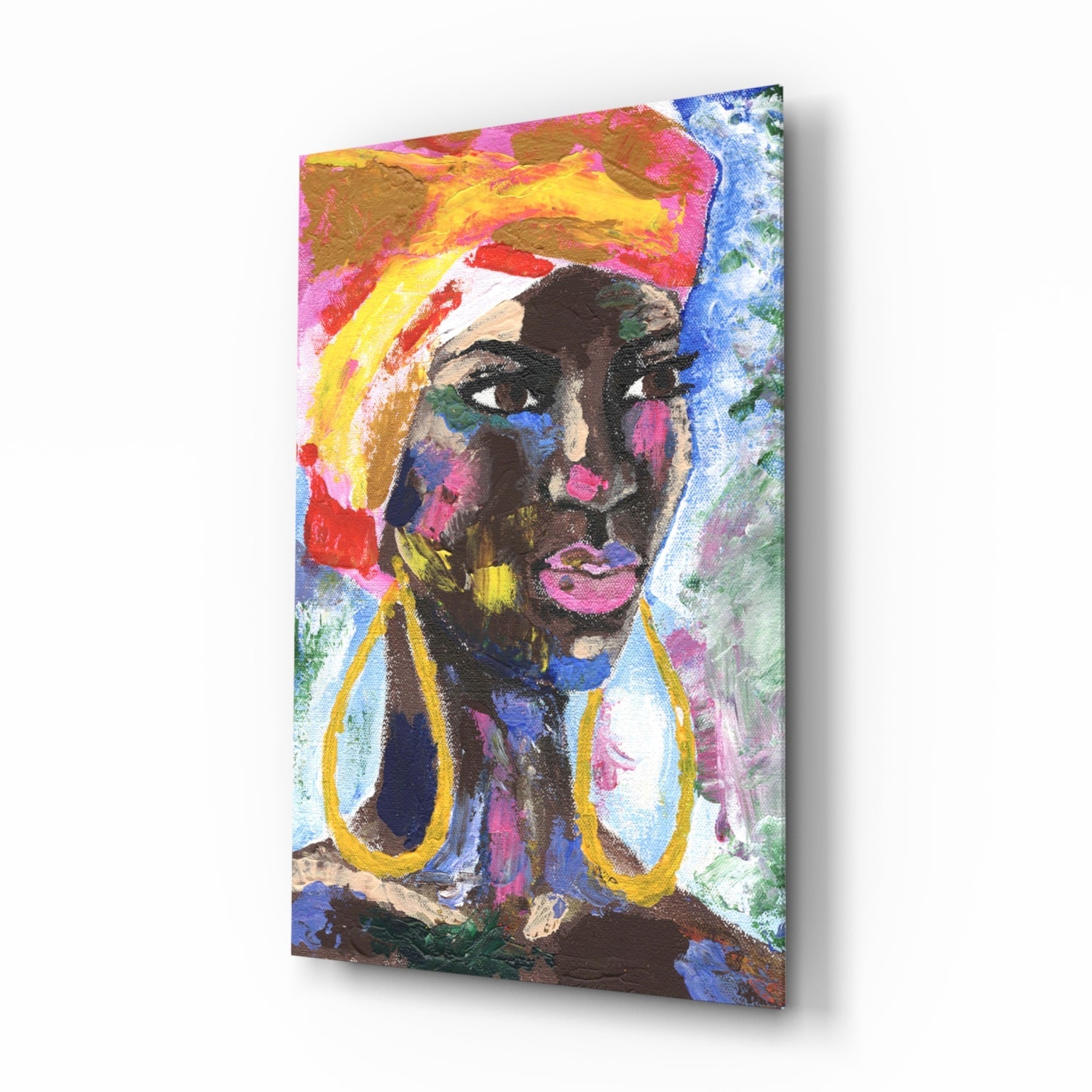 Woman with Earrings Glass Wall Art