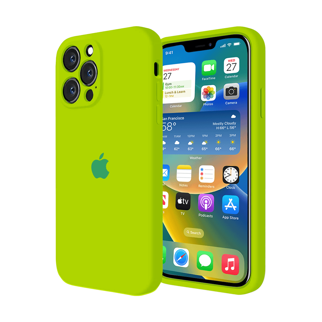 iPhone Camera Protection Silicone Case (Fluorescent Green)