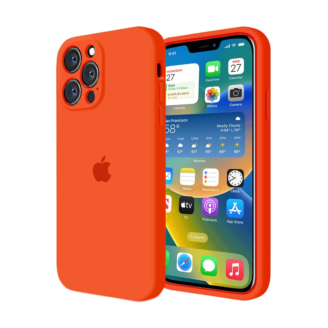 iPhone Camera Protection Silicone Case (Orange)
