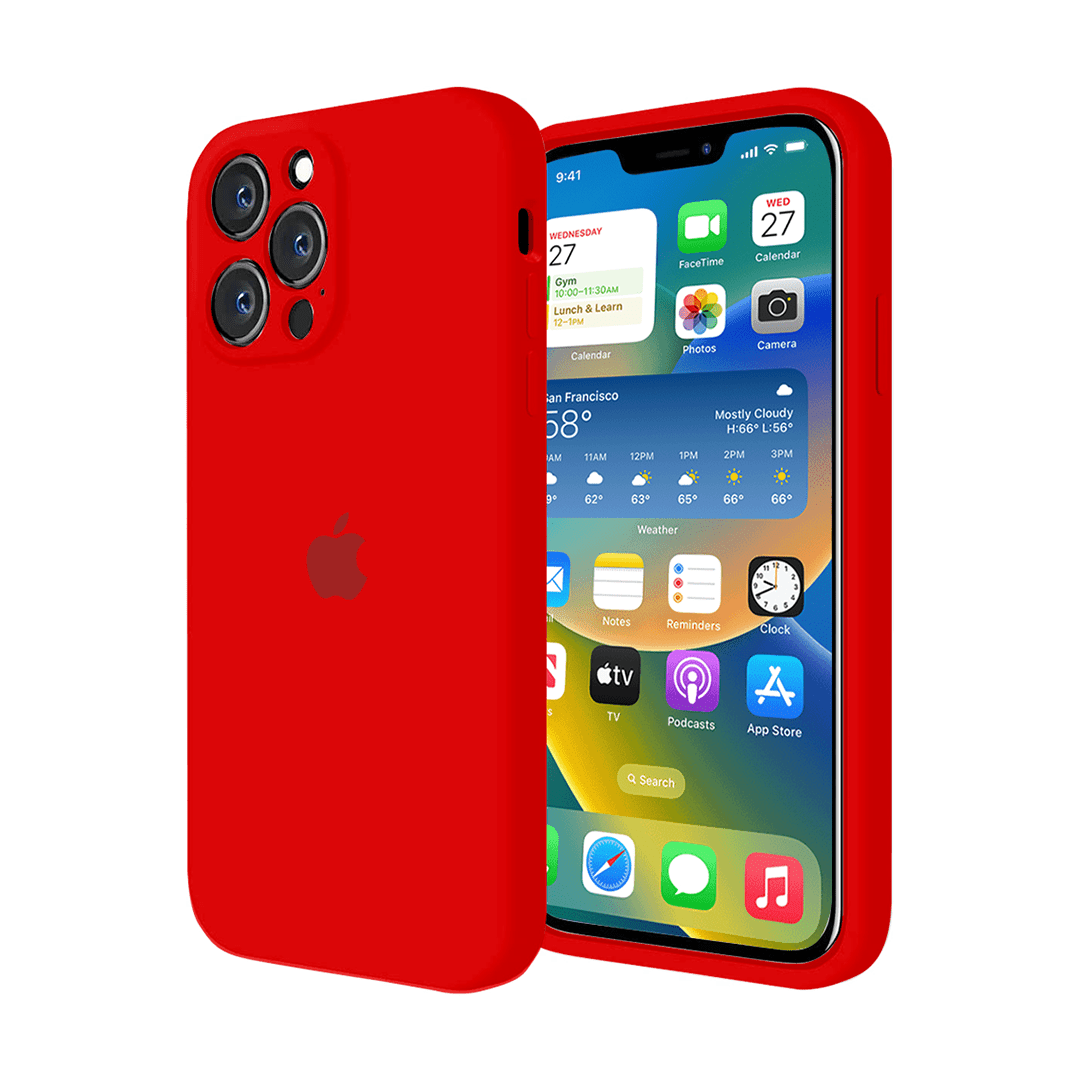 iPhone Camera Protection Silicone Case (Red)