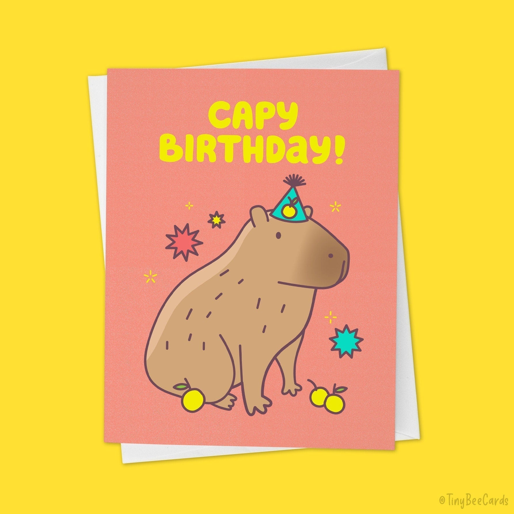 Capybara Birthday Card &amp;quot;Capy Birthday&amp;quot;