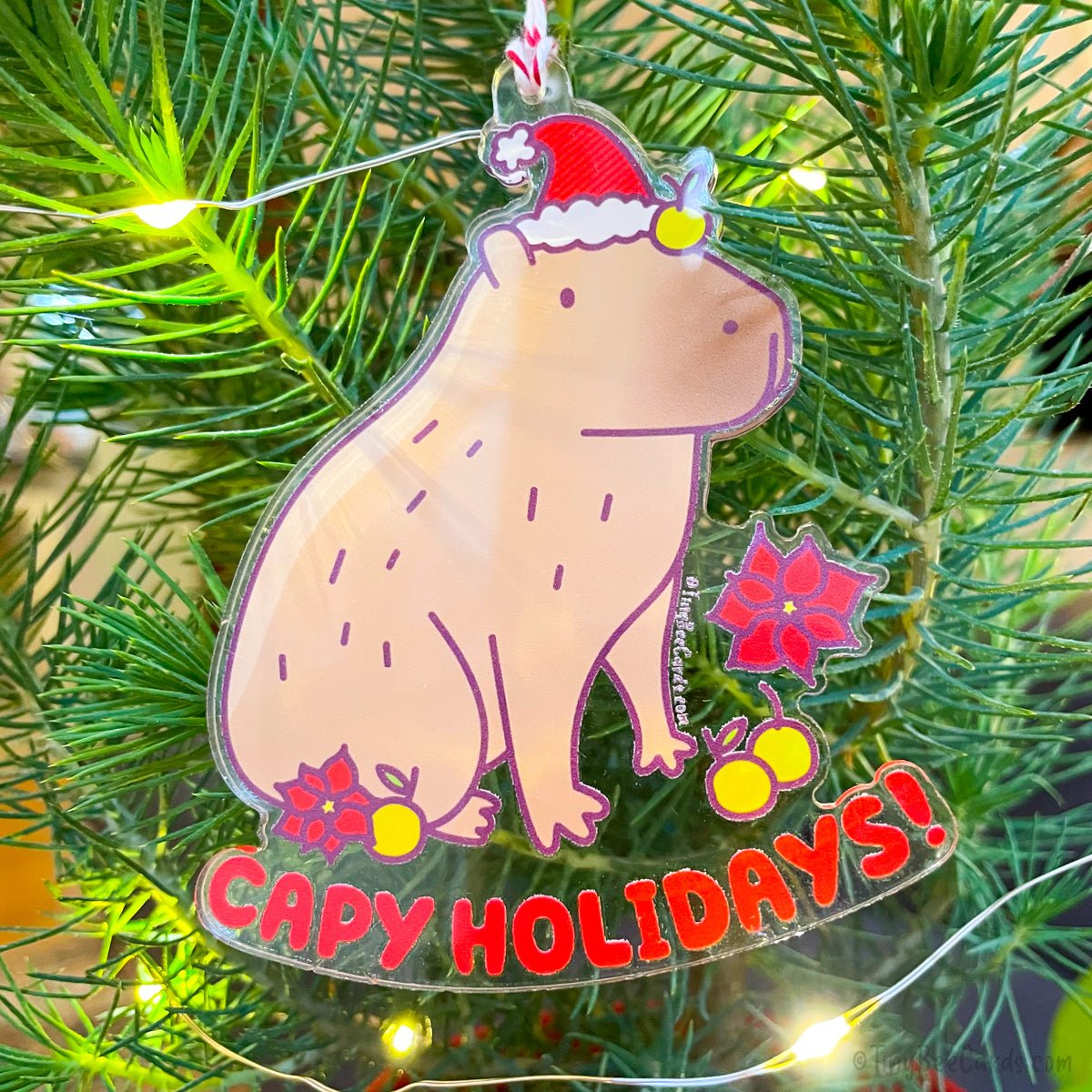 Capybara Christmas Ornament &amp;quot;Capy Holidays&amp;quot;