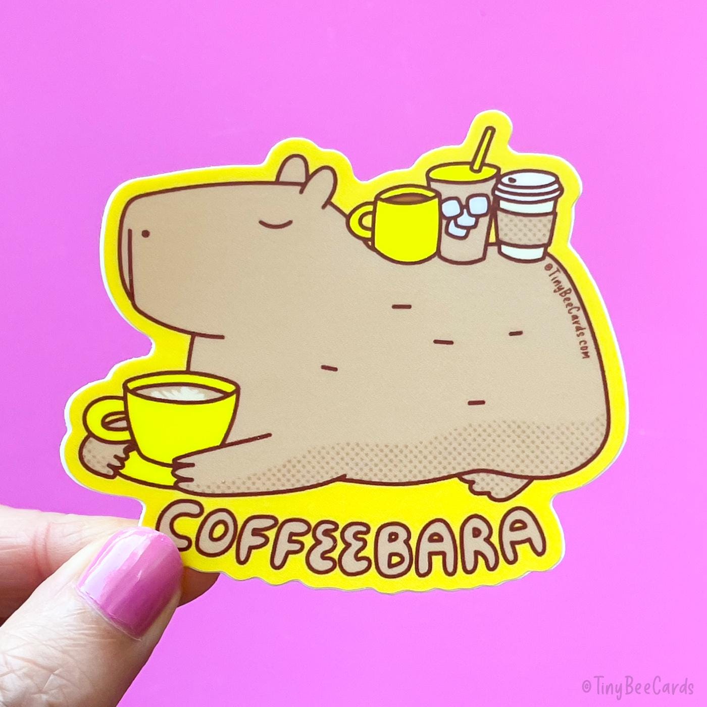 Capybara &amp;amp; Coffee Vinyl Sticker &amp;quot;Coffeebara&amp;quot;