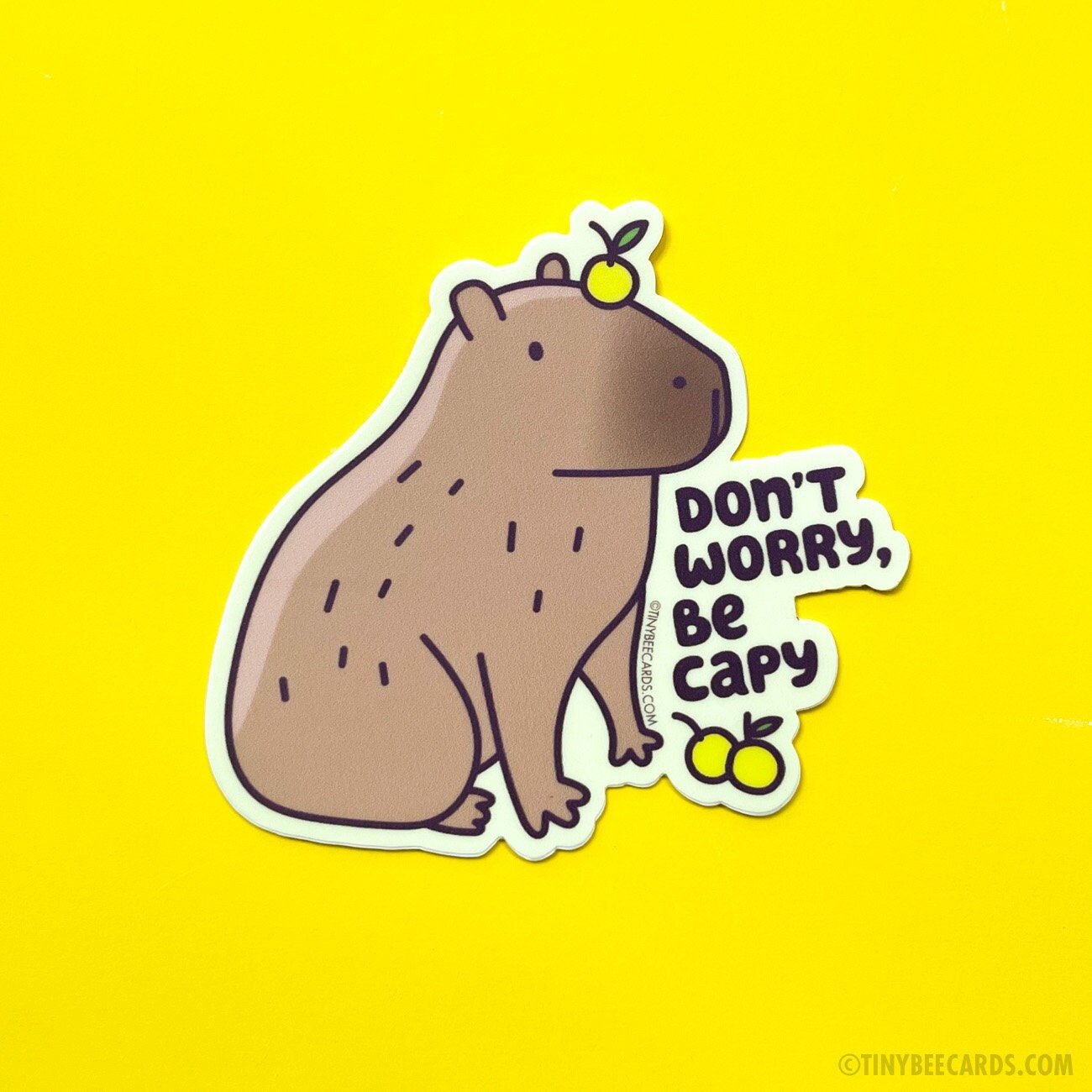 Capybara Vinyl Sticker - Don&amp;#39;t Worry, Be Capy