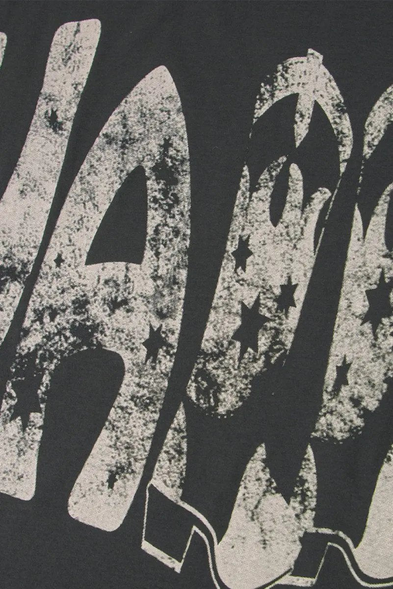 Love Salve Grey Cowboy Boots Graphic Tee Unisex Casual Summer Top