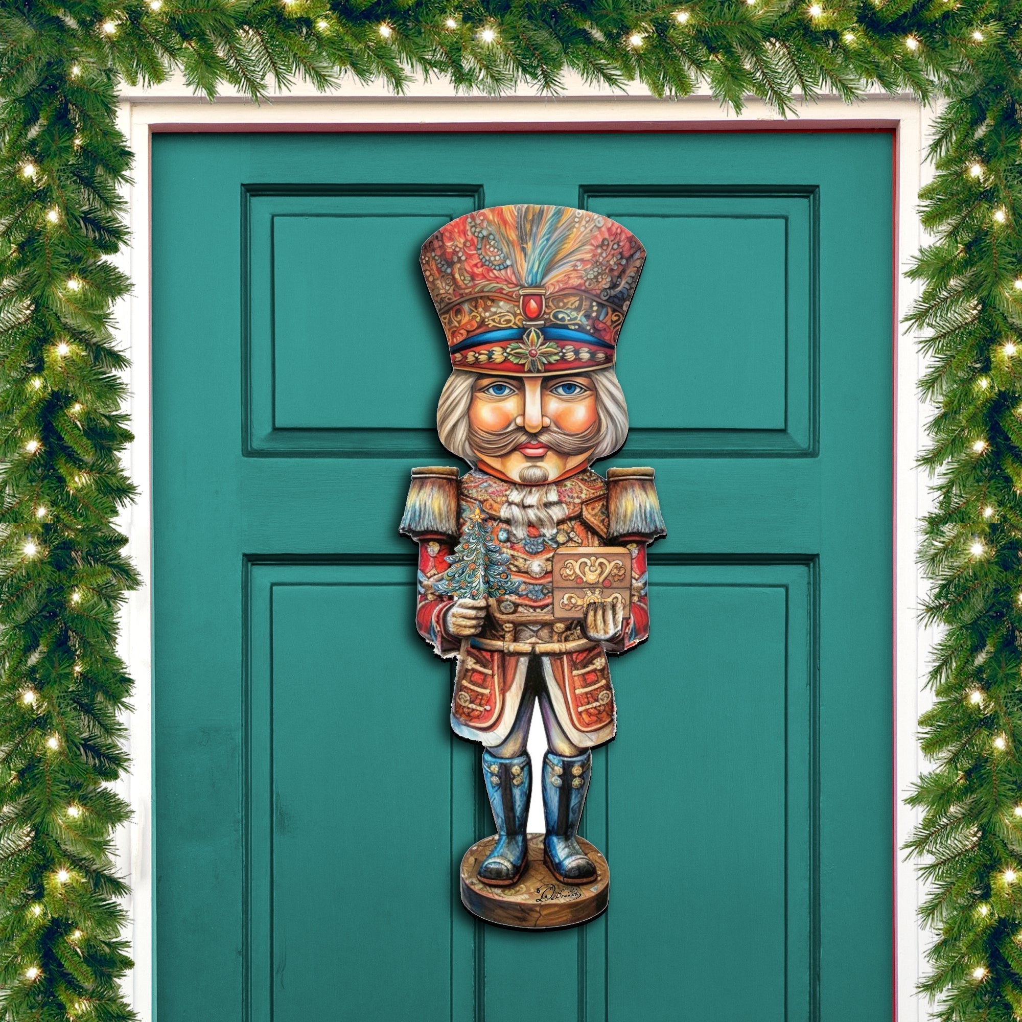 Regal Nutcracker Prince Holiday Door Decor by G. Debrekht - Christmas Decor - 8611060H