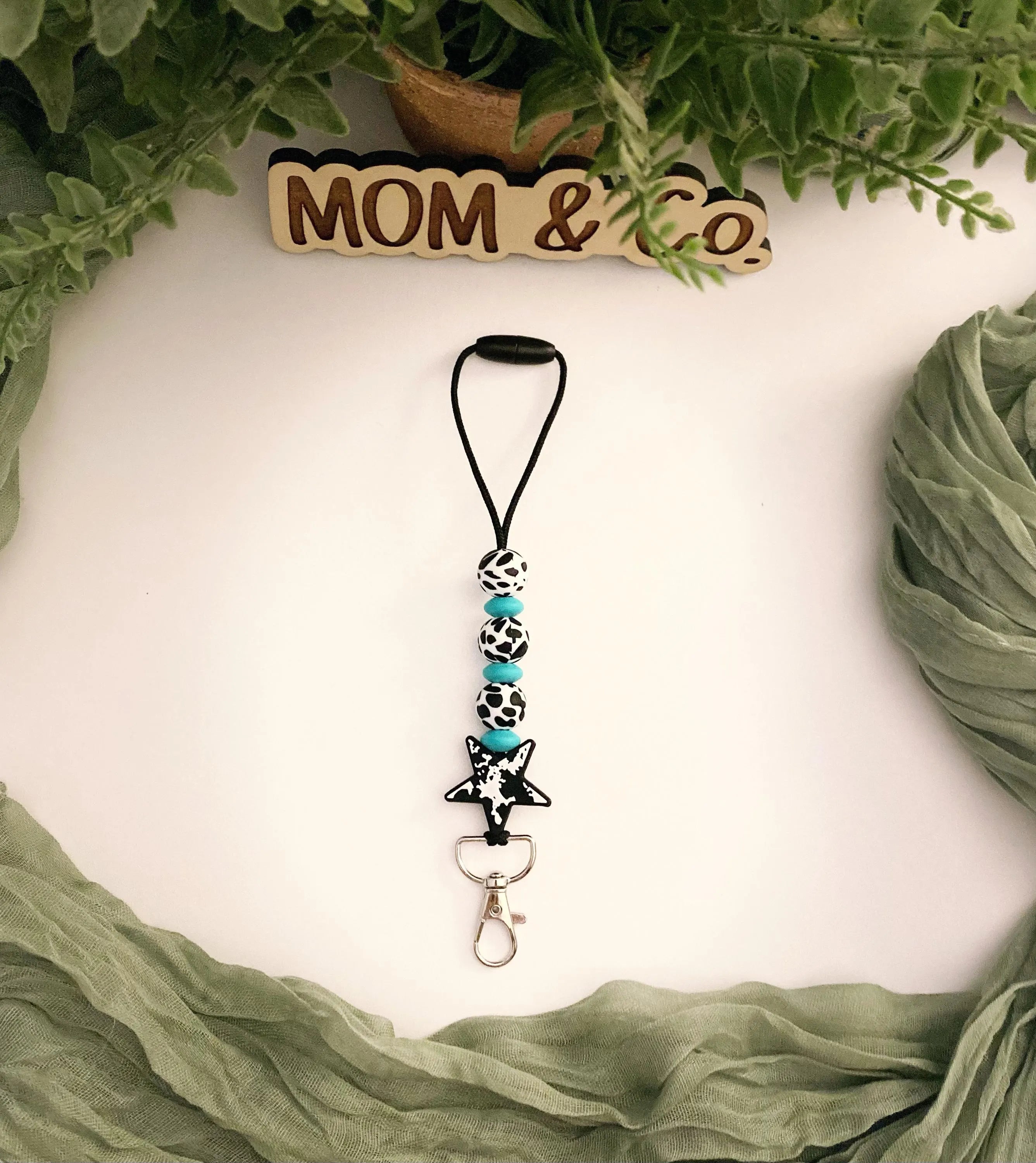 Cowprint Star Freshie Hanger