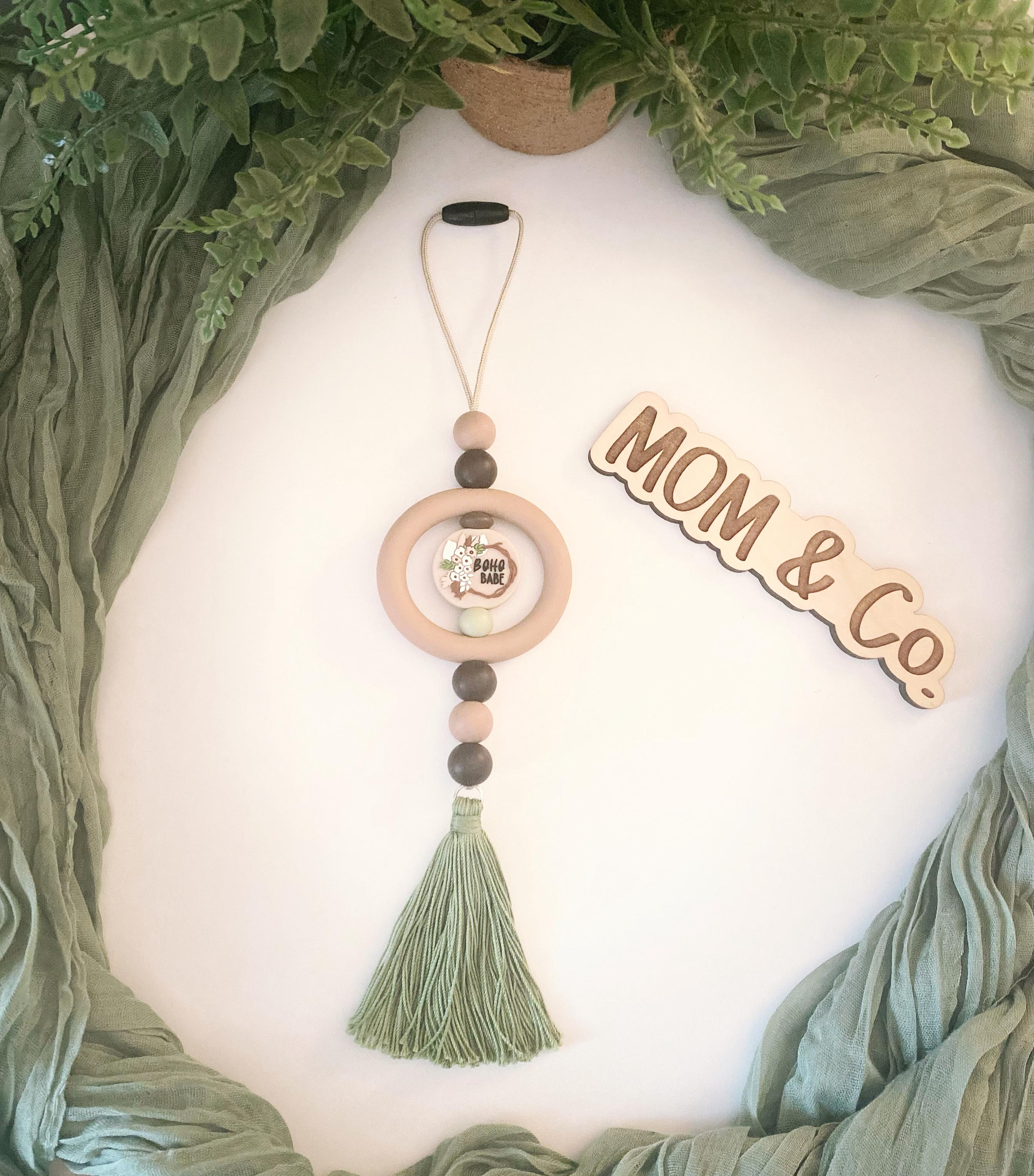 Boho Sage Tassel Car Charm