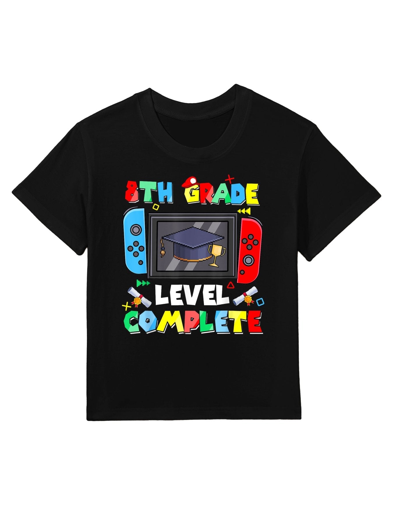 8th Grade Level Complete Video Gamer Graduation Kids Boys Kids T-Shirt
