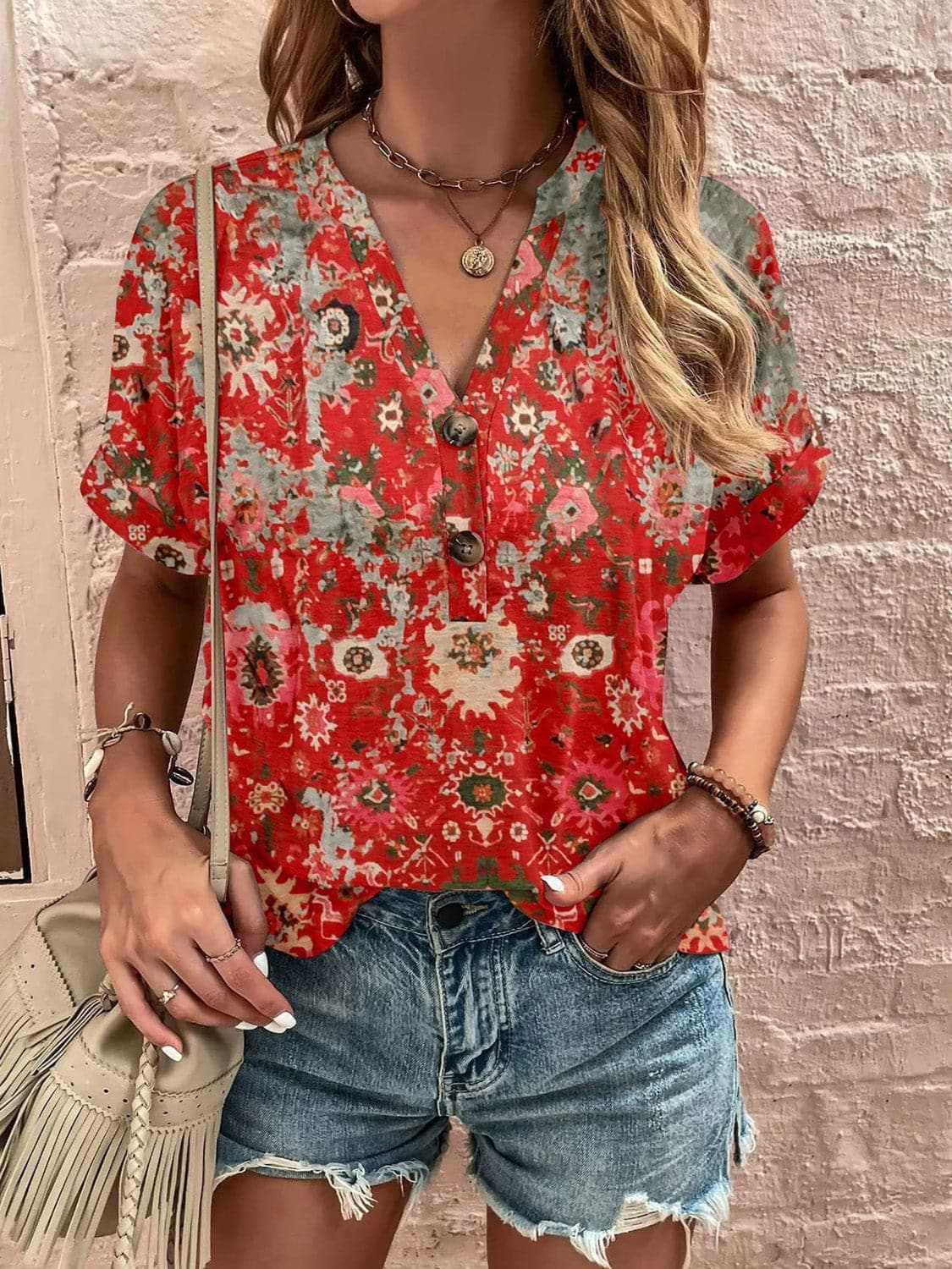 Chic sheer short sleeve blouse