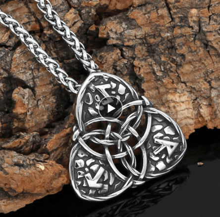 CELTIC TRIQUETRA STAINLESS STEEL PENDANT NECKLACE