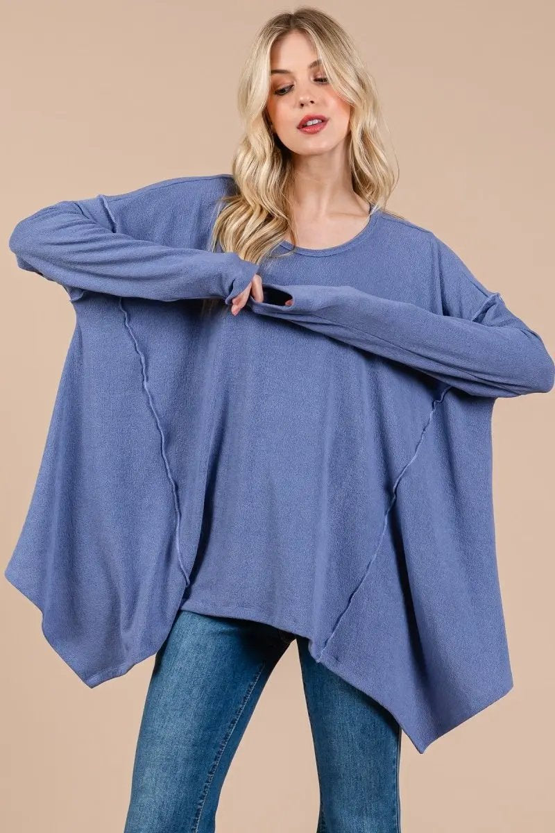 Asymmetrical Top Women&amp;#39;s Casual Long Sleeve Tee Chic &amp;amp; Unique