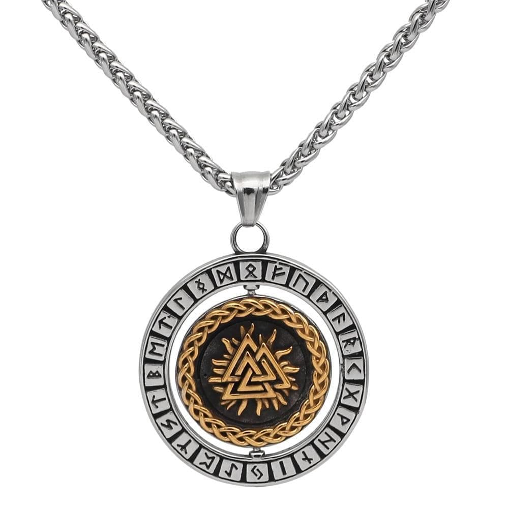 Vikings Valknut Runes Stainless Steel Necklace