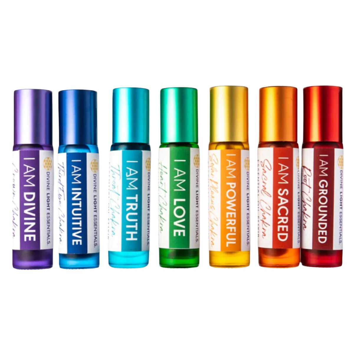 Chakra Balancing Elixirs - Essential Oils - 7 Roller Bottles Set