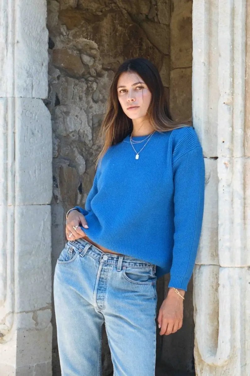 MERRITT CHARLES Charles Sweater - Commodore Blue Cozy Soft Fit Sweater - Premium Quality Product | Fast Shipping &amp;amp; Returns