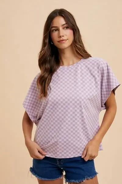 Trendsi Checkered Tee Women&amp;#39;s Everyday Casual T-Shirt Soft &amp;amp; Comfy